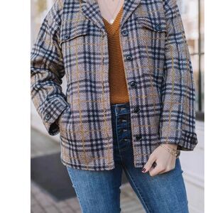 Liverpool Los Angeles Women's Boxy Plaid Shacket Medium EUC